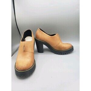 Dr. Martens Tan Leather Chunky-Heel Slip-on Shoes